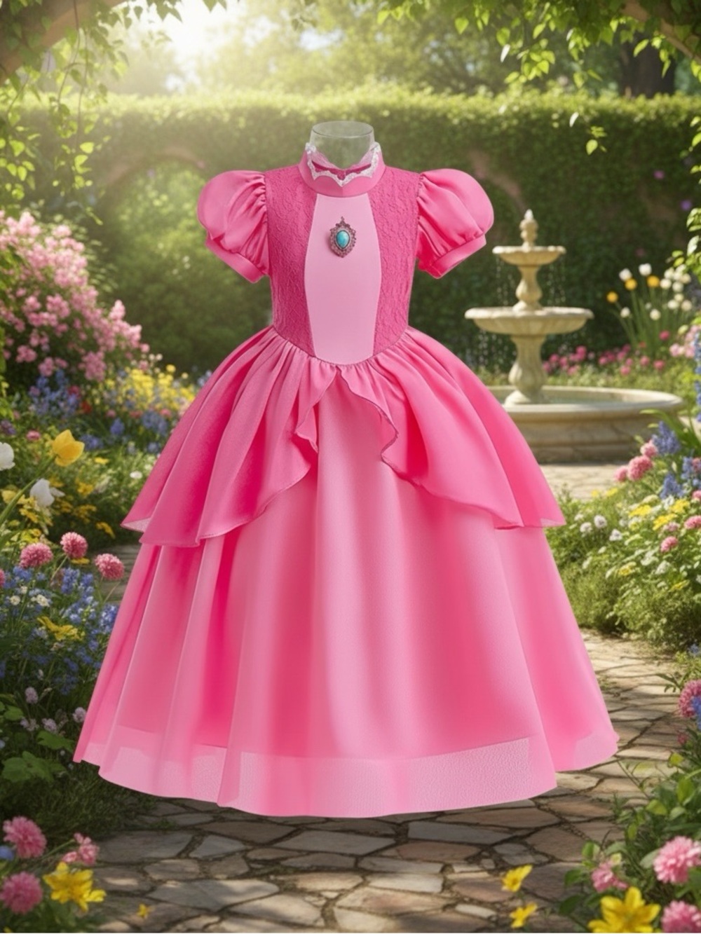 Girls Pink Princess Ball Gown Costume